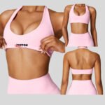 Custom sports bra with high-waisted leggings