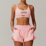 Custom sports bra with high-waisted leggings