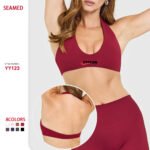 Custom sports bra with high-waisted leggings
