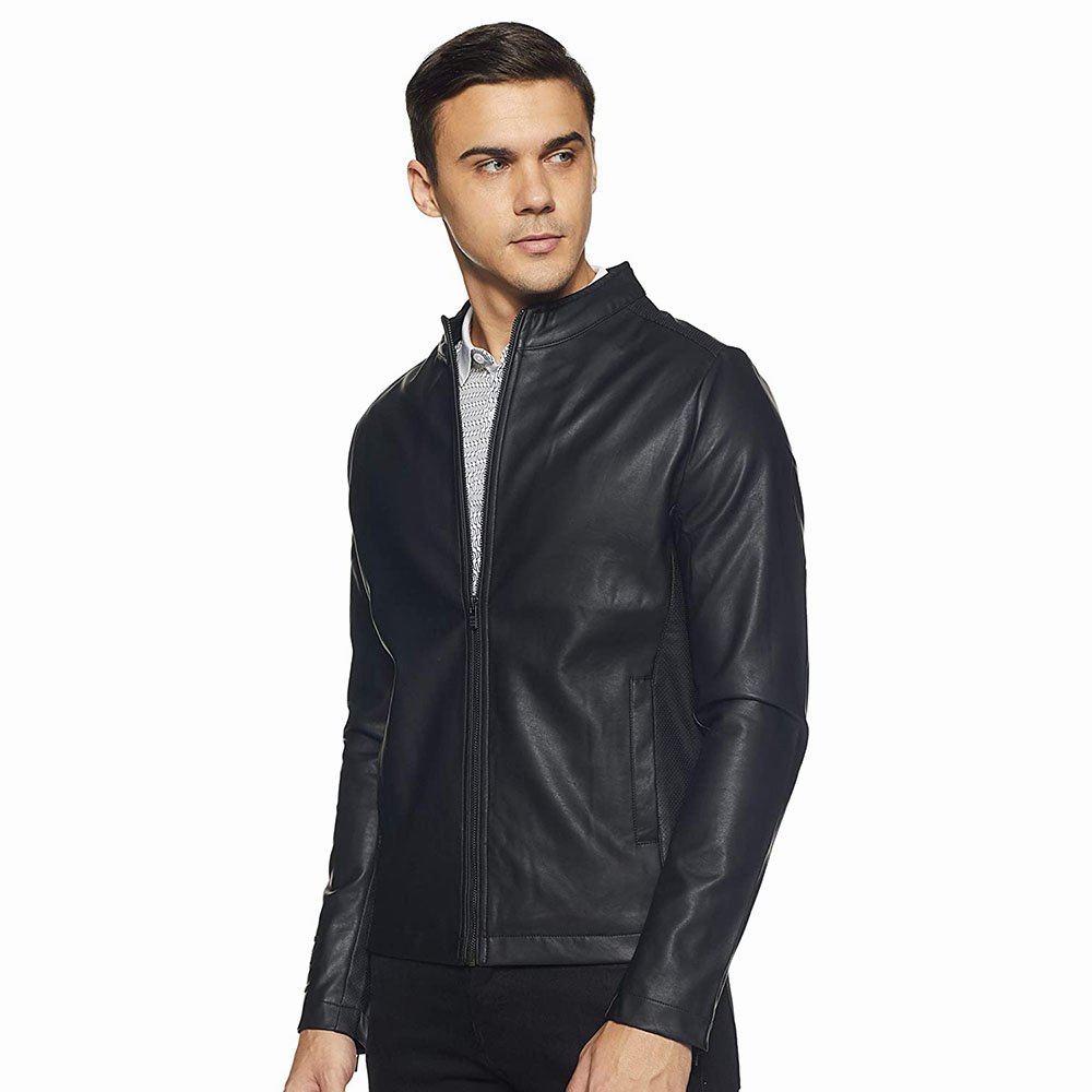 71GaS7+OYvL._UL1500_ Leather Jacket – Distressed Brown Real Leather Motorcycle Jacket, Windproof Standing Collar - Image 1