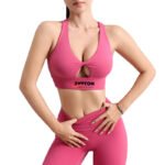 Custom sports bra with high-waisted leggings