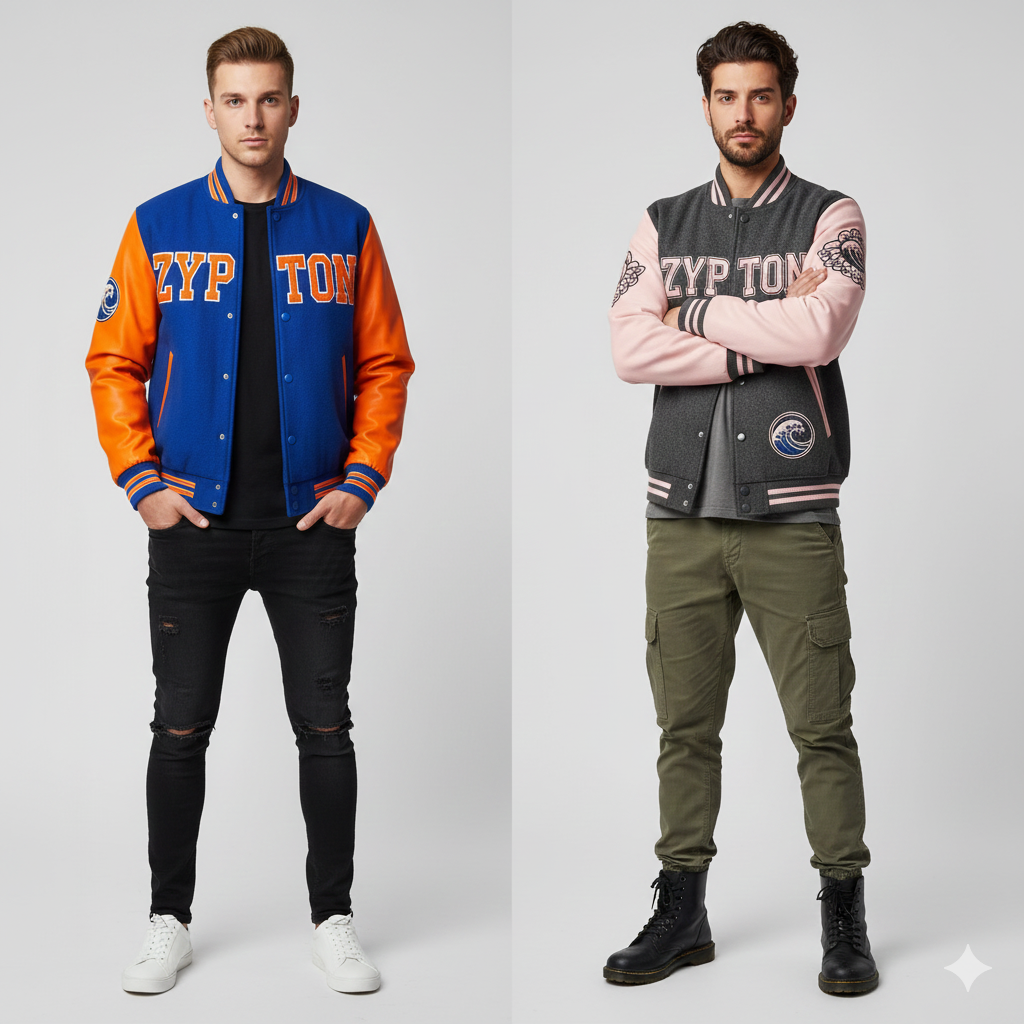 Gemini_Generated_Image_tfdv6htfdv6htfdv Authentic Letterman Varsity Jacket – Heavyweight Wool & Soft Touch Sleeves – Retro College Baseball Bomber for Men, Women & Youth - Image 1